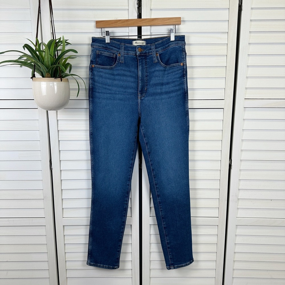 Madewell Stovepipe Jeans Womens Size 28 High Rise Dark Wash Slim Straight‎ Pants